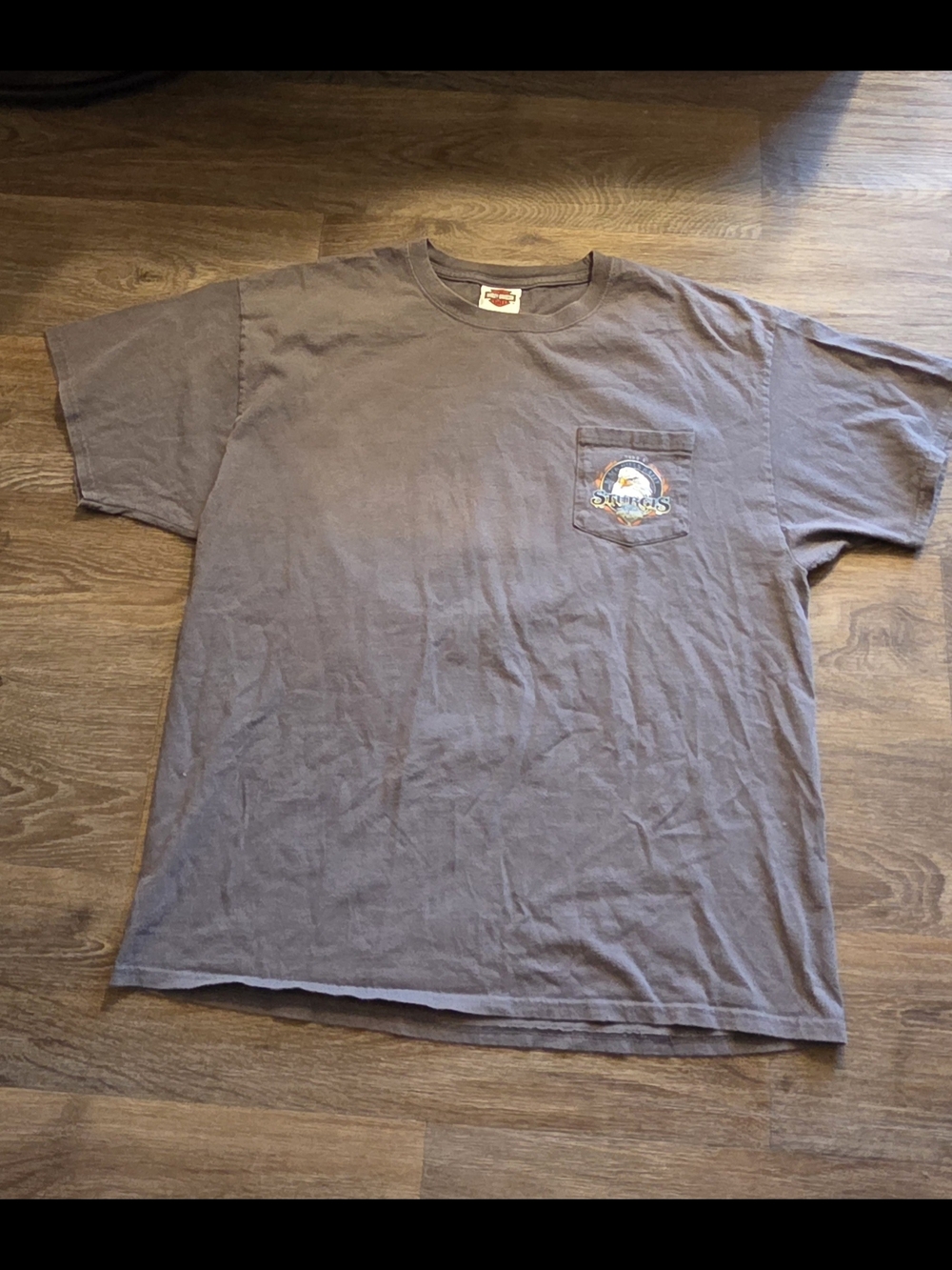 Harley-Davidson Brown Short Sleeve Pocket Tee with Logo Patch